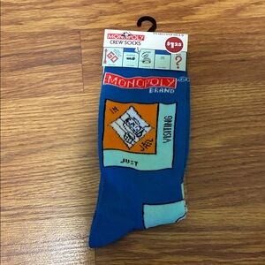 Blue Monopoly Crew Socks